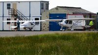 Swansea Airport, Swansea, Wales United Kingdom (EGFH) - Resident Ikarus C42 microlight aircraft operated by the Gower Flight Centre. - by Roger Winser