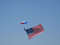Camarillo Airport (CMA) - Parachute Jumper opening Wings Over Camarillo Airshow 2013 with OLD GLORY - by Doug Robertson