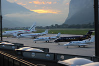 Innsbruck Airport, Innsbruck Austria (LOWI) - Sunset at LOWI - by Christoph Plank