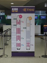 Paris Charles de Gaulle Airport (Roissy Airport), Paris France (LFPG) - Thai desk A380 map at CDG T1 - by Jean Goubet-FRENCHSKY