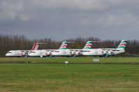 Norwich International Airport, Norwich, England United Kingdom (EGSH) - Some of the BAe 146/RJ's currently stored at Norwich. - by Graham Reeve