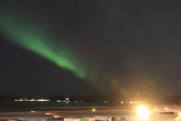 Alta Airport, Alta, Finnmark Norway (ENAT) - The threshold of Alta's runway with a magical Northern Lights display - by Pete Hughes