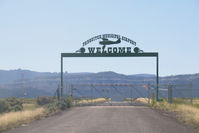 Panguitch Municipal Airport (U55) - Panguitch airport, UT - a firmly locked gate belies the Welcome sign - by Pete Hughes