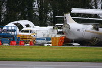 Kemble Airport, Kemble, England United Kingdom (EGBP) - from L to R B-5091 B737 cockpit and three ATR's SX-BIB, SX-BID and N19DZ in the scrapping area at Kemble - by Chris Hall