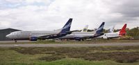 Bournemouth Airport, Bournemouth, England United Kingdom (EGHH) - B737s near European scrapping area include N409RS, VP-BOI, N294AG N506WA and ex Aerosvit last wearing UR-VVQ. - by John Coates