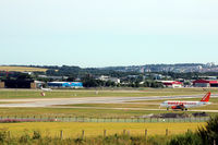 Aberdeen Airport, Aberdeen, Scotland United Kingdom (EGPD) - Easyjet G-EZDL on hold at Aberdeen EGPD - by Clive Pattle