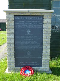 Sleap Airfield - memorial dedicated to the RAF personnel who lost thier lives while searving at RAF Sleap - by Chris Hall