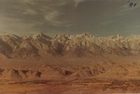 Lone Pine Airport (O26) - Lone Pine airport (bottom of pic) with the Alabama Hills (movie locations) and Mt Whitney at 14,491 feet in the distance. - by S B J