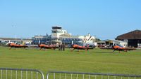 Shoreham Airport - The Blades Aerobatic Team relaxing in the evening sunshine after an exhilarating display at the superb 25th Anniversary RAFA Shoreham Airshow. - by Eric.Fishwick