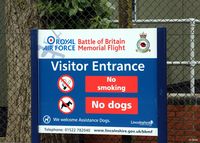 RAF Coningsby Airport, Coningsby, England United Kingdom (EGXC) - A view of the Battle of Britain Memorial Flight (BBMF) sign at RAF Coningsby - by Clive Pattle