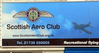 Perth Airport (Scotland), Perth, Scotland United Kingdom (EGPT) - Scottish Aero Club sign on their Clubroom at Perth (Scone) EGPT - by Clive Pattle