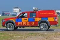Cardiff International Airport - Fire 6 at EGFF. - by Derek Flewin