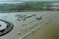 Q59 Airport - Fremont airport in Calif. which was closed in 1986, for 2-3 days a year, went from land based planes to seaplanes.This is one such time. My logbook shows two floods in 1983 (one in Feb and March)which is the only time that happened. - by S B J