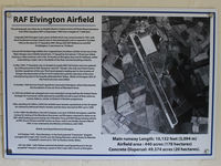 EGYK Airport - A poster display providing a written summary of the history of the RAF Elvington on display at the Yorkshire Aviation Museum. Use the large photo version to view the text. - by Clive Pattle