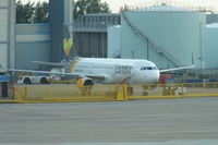 Manchester Airport, Manchester, England United Kingdom (EGCC) - A Condor Airbus outside the Thomas cook maintenance facility at Manchester   - by Guitarist