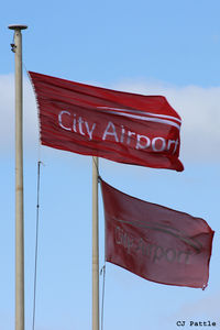 City Airport Manchester, Manchester, England United Kingdom (EGCB) - Flags on show at the Manchester City Airport, Barton EGCB - by Clive Pattle