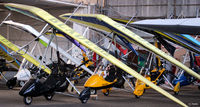 Perth Airport (Scotland), Perth, Scotland United Kingdom (EGPT) - A gaggle of ultra-Lights nesting in their hangar at Perth (Scone) airfield - EGPT - by Clive Pattle