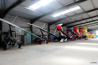 X5ES Airport - A left view inside the Joshy Lads hangar at Eshott X5ES - by Clive Pattle