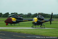 City Airport Manchester, Manchester, England United Kingdom (EGCB) - Two Network Rail Twin Squirrel's at Barton - by Chris Hall