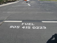 Santa Paula Airport (SZP) - READ and HEED-HELICOPTERS-Do NOT cross runway from Helipad to Refuel.  Call this phone number for Shell 100LL Fuel Truck to refuel here. - by Doug Robertson