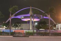 Los Angeles International Airport (LAX) - Theme building at night - by Florida Metal