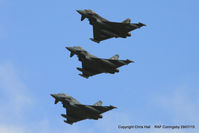 RAF Coningsby - top to bottom ZK349, ZJ917 and ZJ806 in formation over RAF Coningsby - by Chris Hall