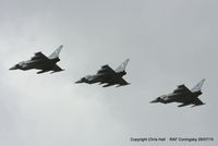 RAF Coningsby - left to right ZK379, ZK320 and ZK381 in formation over RAF Coningsby - by Chris Hall