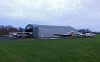 Wickenby Aerodrome Airport, Lincoln, England United Kingdom (EGNW) - the Skunk Works hangar at Wickenby - by Chris Hall