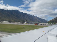 Queenstown Airport - view of tower from A.320 flight from AKL - by magnaman