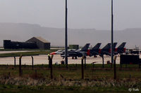 RAF Lossiemouth Airport, Lossiemouth, Scotland United Kingdom (EGQS) - A long heat-haze affected shot of the Turkish F-16 contingent parked on the 15R Sqn ramp at RAF Lossiemouth EGQS during Exercise Joint Warrior 16-1 - by Clive Pattle
