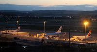 Aberdeen Airport, Aberdeen, Scotland United Kingdom (EGPD) - Gates dusk view at Aberdeen EGPD - by Clive Pattle