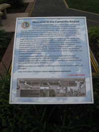 Camarillo Airport (CMA) - Welcome to KCMA Airport info at CMA Aircraft Public View Park-location-outside the Waypoint Cafe on airport - by Doug Robertson