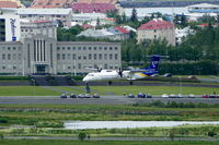 Reykjavík Airport - From roof of Perlan building you´ve a pretty view on airport and on aircrafts final in front of a real city.... - by Holger Zengler