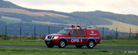 Dundee Airport, Dundee, Scotland United Kingdom (EGPN) - Ops 1 airport vehicle clears the birds and checks the runway at Dundee EGPN before the last flight of the day arrives. - by Clive Pattle