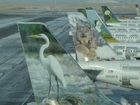 Denver International Airport (DEN) - Colourfull view from the airbridge - by Keith Sowter