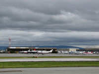 San Carlos Airport (SQL) - General Aviation Ramp @ San Carlos Airport, CA on rainy February day - by Steve Nation