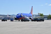 Boise Air Terminal/gowen Fld Airport (BOI) - Airport K-9s training on empty Southwest jet parked on remote spot #1. - by Gerald Howard