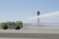 Boise Air Terminal/gowen Fld Airport (BOI) - ARFF Unit #8 practicing. - by Gerald Howard