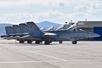 Boise Air Terminal/gowen Fld Airport (BOI) - VMFA-232 Red Devils F/A-18Cs parked on the south GA ramp. - by Gerald Howard