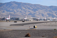 Boise Air Terminal/gowen Fld Airport (BOI) - Members of Thunderbirds taxiing on Foxtrot for RWY 10R. Flew in the Gowen Field air show during the weekend. - by Gerald Howard
