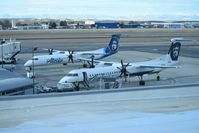 Boise Air Terminal/gowen Fld Airport (BOI) - dash 8s parked on the west end of the Alaska ramp. - by Gerald Howard