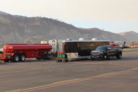 Santa Paula Airport (SZP) - More vehicles, gear in support of the Thomas Fire suppression from SZP. - by Doug Robertson
