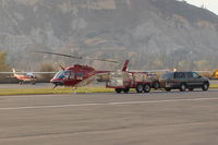 Santa Paula Airport (SZP) - N191SG 1984 Bell 206B JETRANGER II, Lycoming VO-540 Turbo Shaft 400 SHp, Restricted Forest, at the SZP FIRE BASE - by Doug Robertson