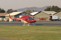 Santa Paula Airport (SZP) - N191SG 1984 Bell 206B JET RANGER II, Allison VO-540 turboshaft 400 SHp, Restricted Forest, preparing for takeoff turning and burning - by Doug Robertson