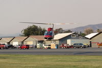 Santa Paula Airport (SZP) - N191SG 1984 Bell 206B JetRanger II, Allison VO-540 turboshaft 400 SHp, liftoff hover - by Doug Robertson