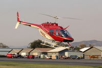 Santa Paula Airport (SZP) - N191SG 1965 Bell 206B JetRanger II, Alison VO-540 Turboshaft 400 SHp, departure to Thomas Fire area - by Doug Robertson