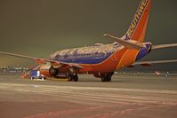 Boise Air Terminal/gowen Fld Airport (BOI) - 5 AM on the remote spots and a Southwest jet awaits it's call to the gate. - by Gerald Howard