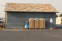 Santa Paula Airport (SZP) - PortaPotties and sanitation wash stand-these are liberally positioned about the SZP Thomas Fire FireBase airport areas. - by Doug Robertson