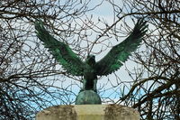X4HW Airport - Bronze eagle on top of the RAF Hemswell memorial - by Chris Hall