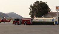 Santa Paula Airport (SZP) - SZP Self-Serve SHELL 100LL Self-Serve Fuel Dock, no price change. Field, runway closed to General Aviation. SZP is FireBase for Thomas Fire which started locally 4 Dec. - by Doug Robertson